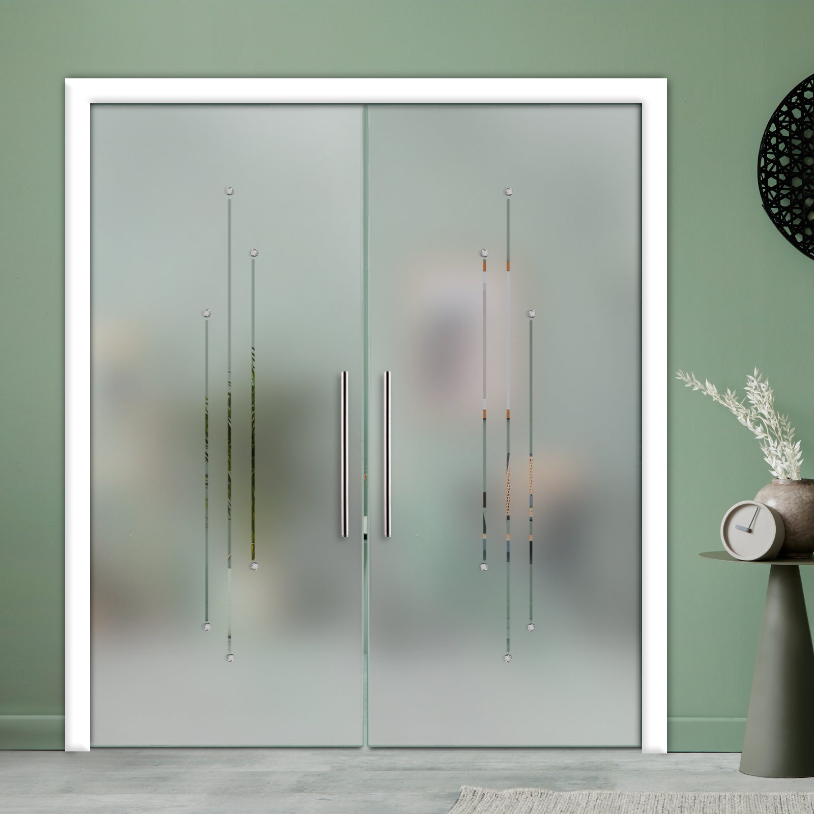 Puertas de Vidrio Templado Tipo Pocket Doble PTP2-3898